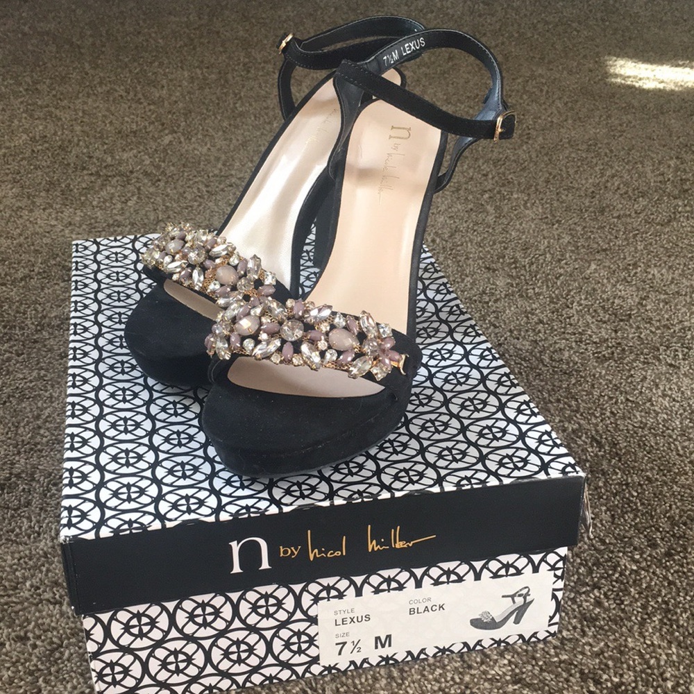 Nicole Miller jeweled heels